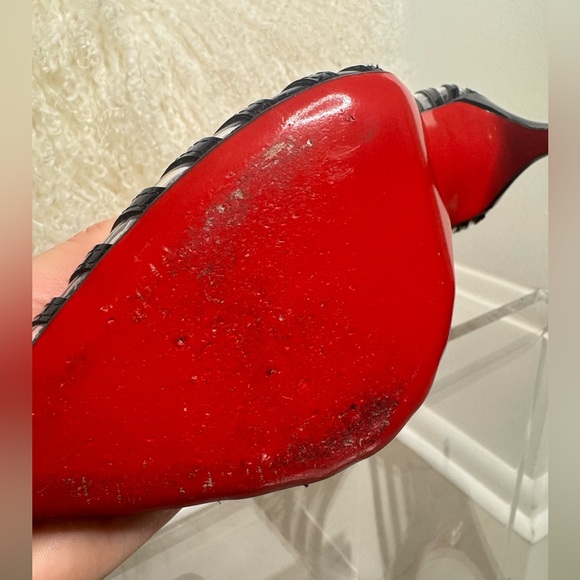 Christian Louboutin Maratena Black Pvc Ankle Strap Sandal - Picture 6 of 13